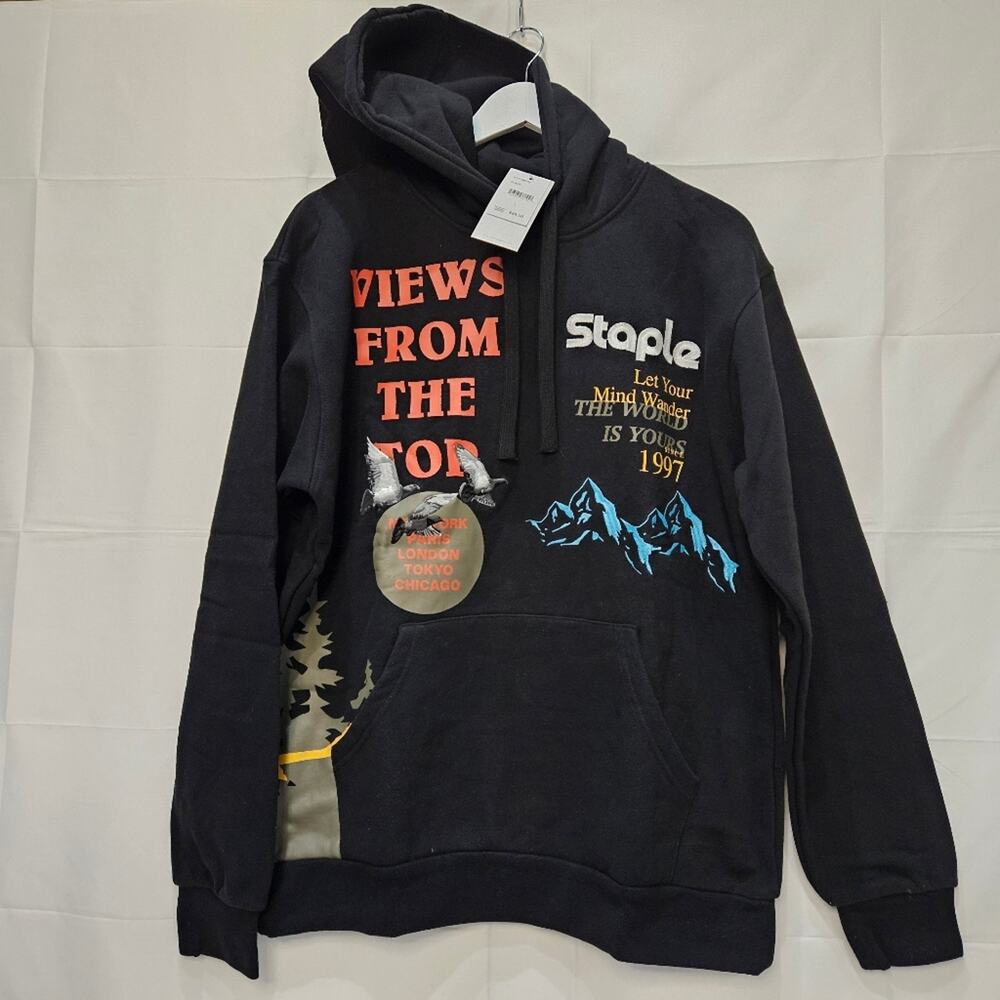 Staple Embroidered Pullover Sweatshirt Hoodie Size Large